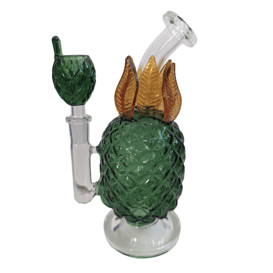 Dark Green Pineapple Bong with Dark Green Pineapple Bowl